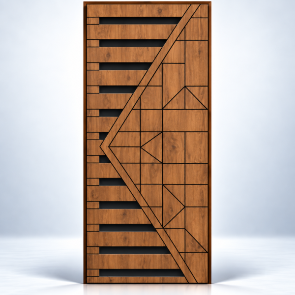Geometric Arrow Safety Door - BWP Grade