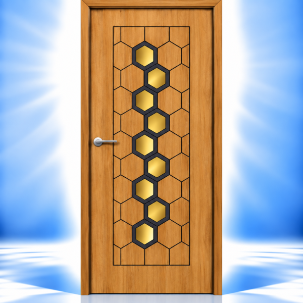 Golden Honeycomb Acrylic Door