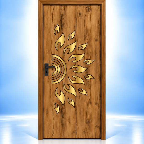 Golden Leaf Burst Acrylic Door